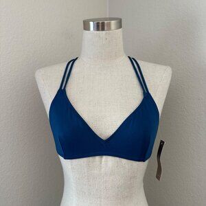 J. Crew Playa Triangle Strappy Back Tie Bikini Top Summer Monterey Blue S NWT